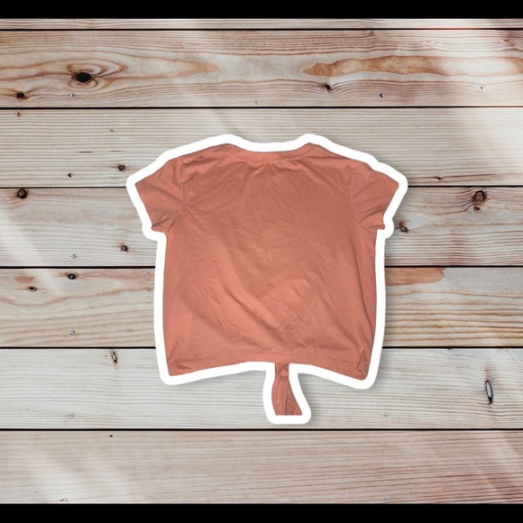 Light Pink Graphic Tee with Tie Knot at the bottom - Picture 4 of 4